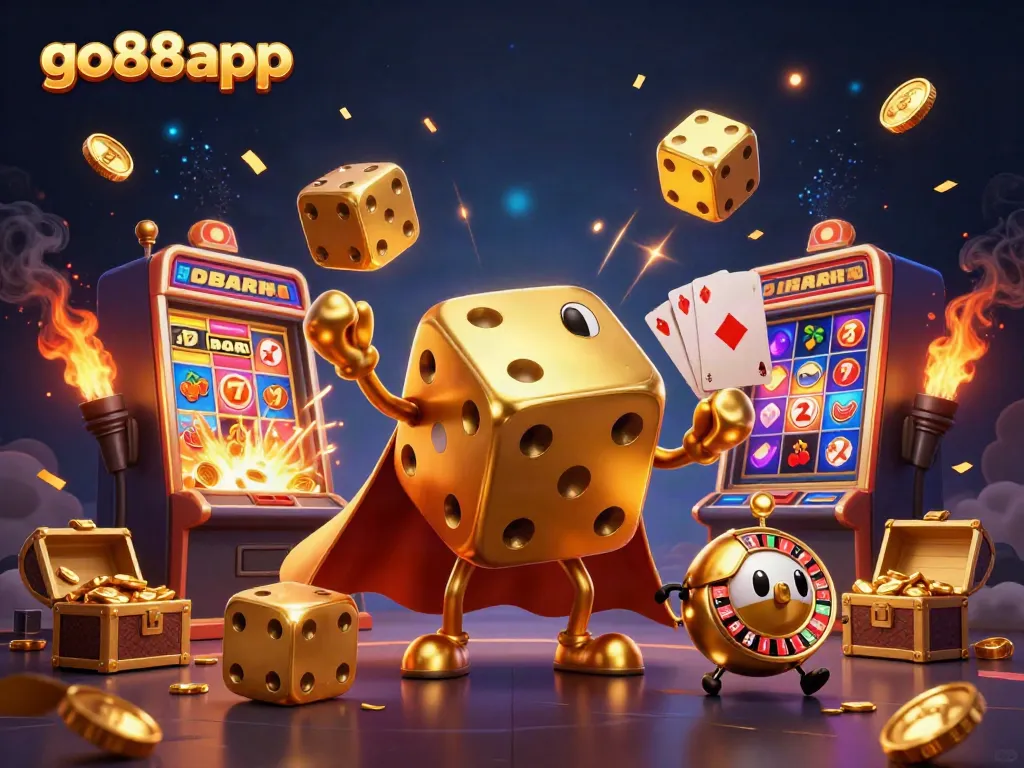 Engage with the exciting world of gaming at go88app featuring golden dice golem and jackpot explosion.