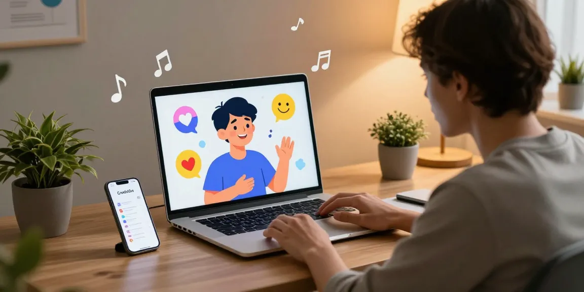 Interactive chat experience with Crushon AI in a cozy home office.